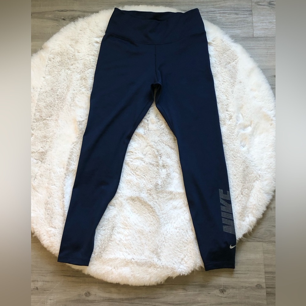Nike Dri-Fit Embellished-Logo 7/8 Leggings Size Women’s Small Color Blue